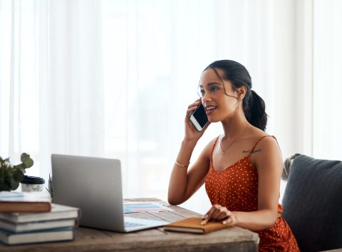 woman negotiating with creditors over the phone