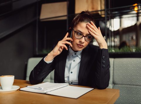 frustrated young woman with bad credit