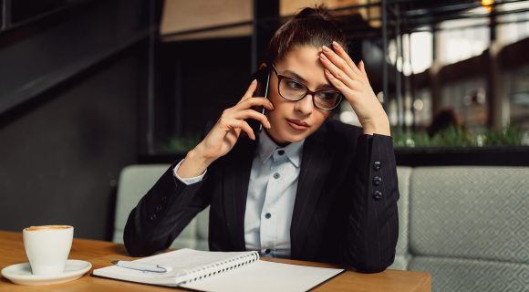 frustrated young woman with bad credit