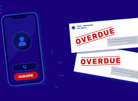 clipart of two overdue bills with phone calling