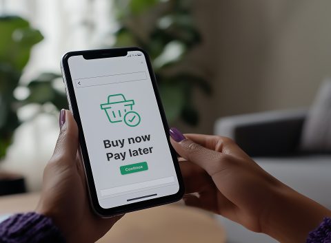foto de comprar ahora pagar después en el teléfono