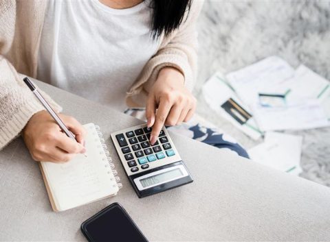 woman calculating finances