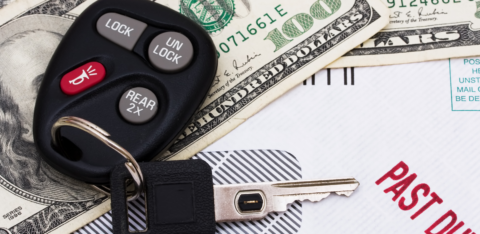 picture of car keys on letter saying past due